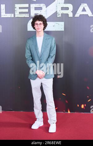 7. Juni 2023, Madrid, Spanien: Andro Japaridze nimmt an der Premiere „Tyler Rake 2" bei Callao Cinelights am 7. Juni 2023 in Madrid, Spanien Teil (Kreditbild: © Jack Abuin/ZUMA Press Wire), NUR REDAKTIONELLE VERWENDUNG! Nicht für den kommerziellen GEBRAUCH! Stockfoto