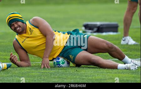 Kurtley Beale bei der ersten Trainingseinheit des australischen Rugby-Weltmeisterschaftsteams, Auckland, Neuseeland, Dienstag, 06. September, 2011. Stockfoto