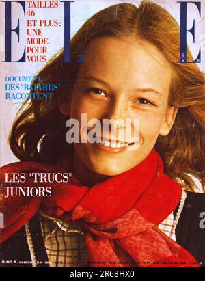 ELLE Französische Ausgabe Januar 1973 Elle Cover 1973 Elle France Titelseite Elle erste Seite Elle Magazine for Women Stockfoto