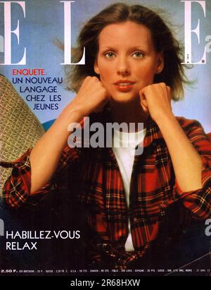 ELLE Französische Ausgabe Elle Titelblatt 1973 Elle Magazin Französische Ausgabe Elle Titelseite Stockfoto