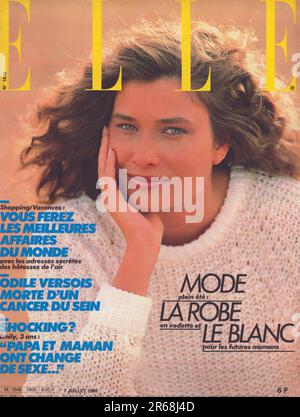 Elle French Edition 7 Juillet 1980 Elle Mode la Robe le Blanc Elle Deckblatt Elle erste Seite Elle Cover 1980 Stockfoto