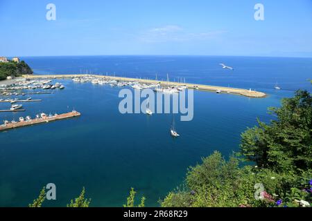 Hafen von Agropoli (Porto di Agropoli). Belvedere Agropoli, Italien Stockfoto