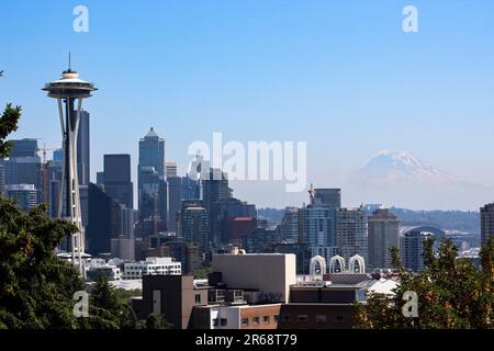 Blick auf die Stadt Seattle. Hochwertiges Foto. Stockfoto