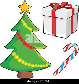 Vollständig bearbeitbare Vektordarstellung von weihnachtssymbolen Stock Vektor