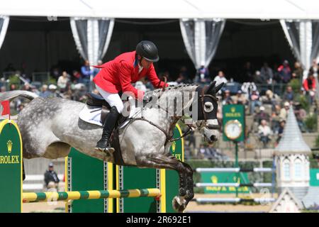 Show Jumping beim Land Rover Kentucky Three Day Event 2023 im Kentucky Horse Park-Lexington, Kentucky, USA. Stockfoto