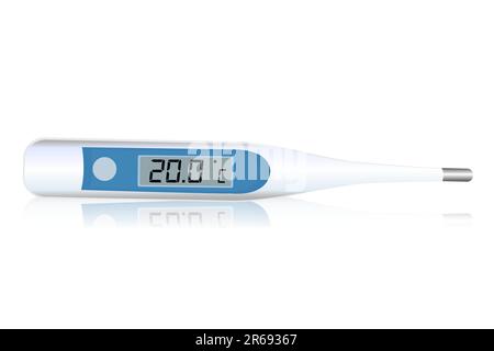 Darstellung der digitalen Thermometer-Symbol auf weißem Hintergrund Stock Vektor