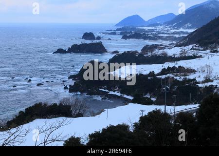 Tango Matsushima im Schnee Stockfoto