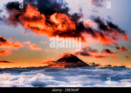 Wolkenmeer und Mt. Fuji Stockfoto