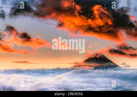 Wolkenmeer und Mt. Fuji Stockfoto