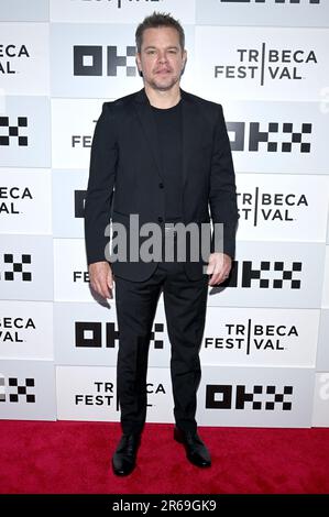 New York, USA. 07. Juni 2023. Matt Damon nimmt an „Kiss the Future“ Tribeca Festival Opening Night Dokumentarfilm, New York, NY, Juni 7 2023 Teil. (Foto: Anthony Behar/Sipa USA) Guthaben: SIPA USA/Alamy Live News Stockfoto