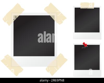 Satz leerer Fotos. Bitte sehen Sie in meinem Portfolio nach weiteren Abbildungen von Schreibwaren. Stock Vektor