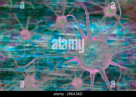 Nerven die Zellen übertragen Signale, Illustration, Naturwissenschaften, Biologie, Illustration, Naturwissenschaft, Biologie, abstrakte Kunst Stockfoto