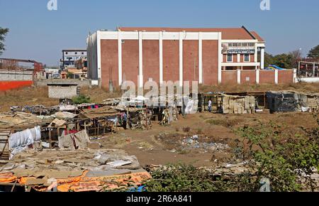 Barracken in Lusaka, Hauptstadt in Sambia, Hütten in Lusaka, Hauptstadt von Sambia Stockfoto