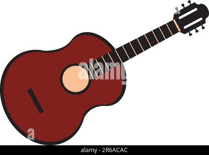 Einfache Vektorgitarrengrafik Stock Vektor