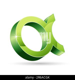 Illustration der alpha Zeichen auf weißem Hintergrund Stock Vektor