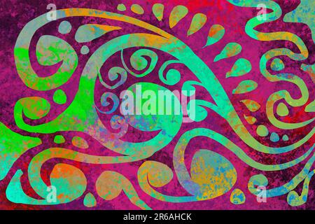 Mehrfarbiger abstrakter Hintergrund, digitale Malerei, Textur und Muster, Dekoration Stockfoto