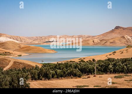 Barrage Sidi Chahed liegt von den Städten Fez und Meknes Stockfoto