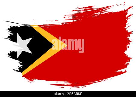 Hintergrund der Konturmarkierung des Osttimor-Pinsels. Handgezeichnetes isoliertes Banner im Grunge-Stil von Timor-Leste. Stock Vektor