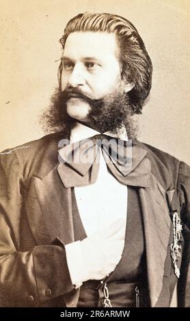 Johann Baptist Strauss II. (25. Oktober 1825-3. Juni 1899), auch bekannt als Johann Strauss jr. Der Jüngere oder der Sohn, war ein österreichischer Komponist von Unterhaltungsmusik, insbesondere von Tanzmusik und Operetten, sowie ein Geiger, Historisch, digital restaurierte Reproduktion von einer Vorlage aus dem 19. Jahrhundert / Johann Baptist Strauss II (25. Oktober 1825 - 3. Juni 1899), auch bekannt als Johann Strauss Jr. der Jüngere oder der Sohn, war ein österreichischer Komponist für leichte Musik, insbesondere Tanzmusik und Operetten, sowie eine Violinist, historische, digital restaurierte Reproduktion von Stockfoto