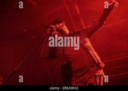 Gary Numan live auf der Rfest Bühne, Rebellion Festival 2022, Blackpool, Samstagabend-Headliner Stockfoto