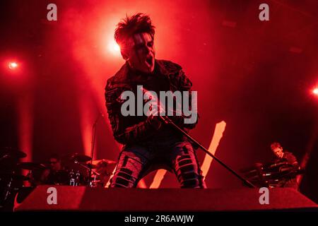 Gary Numan live auf der Rfest Bühne, Rebellion Festival 2022, Blackpool, Samstagabend-Headliner Stockfoto