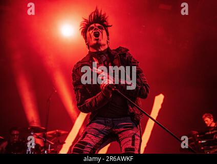 Gary Numan live auf der Rfest Bühne, Rebellion Festival 2022, Blackpool, Samstagabend-Headliner Stockfoto