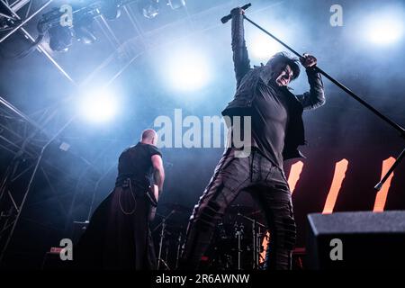 Gary Numan live auf der Rfest Bühne, Rebellion Festival 2022, Blackpool, Samstagabend-Headliner Stockfoto
