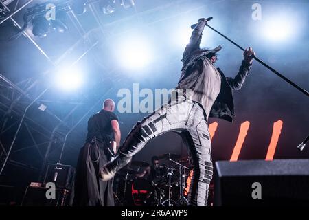 Gary Numan live auf der Rfest Bühne, Rebellion Festival 2022, Blackpool, Samstagabend-Headliner Stockfoto