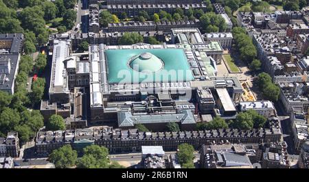 Luftaufnahme des British Museum in London, Großbritannien Stockfoto