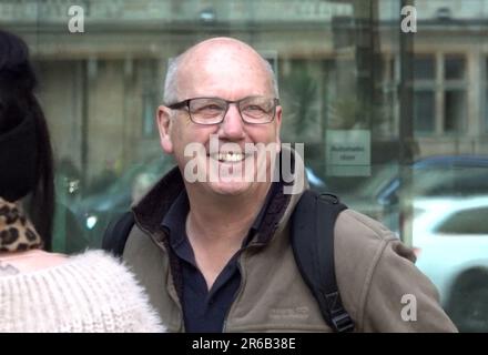 Geza Tarjanyi, 62, aus Leyland in Lancashire, am Westminster Magistrates' Court im Zentrum von London, wo er angeklagt schien, zwischen 18. Und 25. Januar Schikanen ohne Gewalt an den ehemaligen Gesundheitsminister Matt Hancock verursacht zu haben. Foto: Donnerstag, 8. Juni 2023. Stockfoto