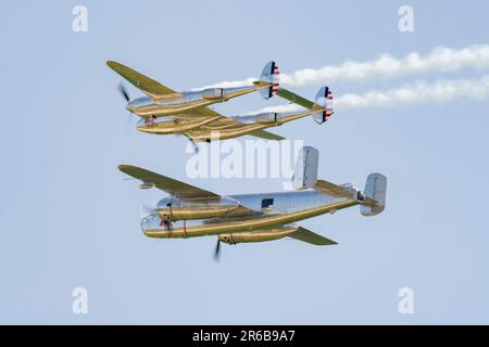 Flying Bulls auf der Pardubice Air Show 2023 in Pardubice, Tschechische Republik Stockfoto