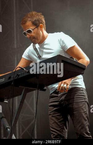 Jules De Martino - Ting Tings, V2009, Hylands Park, Chelmsford, Essex, Großbritannien - 22. August 2009 Stockfoto