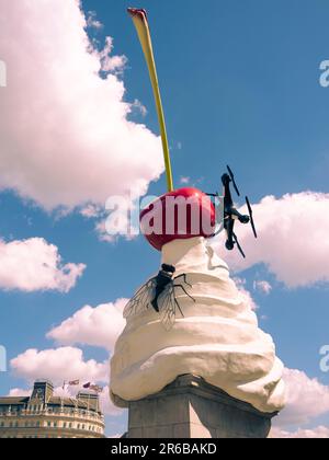 Der Vierte Sockel, Public Art, Trafalgar Square, London, England, UK, GB. Stockfoto