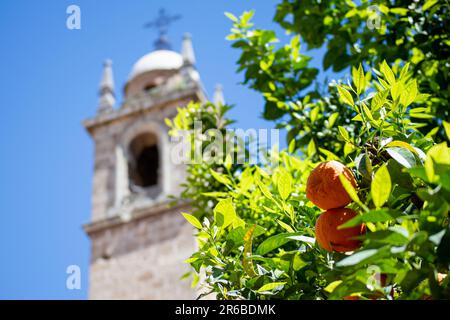 GRANADA, SPANIEN - 5. APRIL 2023: Die barocke Sakristei in der Kirche Monasterio de la Cartuja (Monasterio de Nuestra Señora de la Asunción) in Granada, Spai Stockfoto