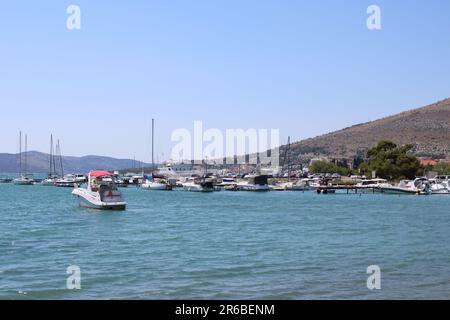 Yacht in Trogir Stockfoto