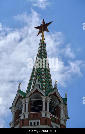 Stern auf dem Turm Moskau Kreml Stockfoto