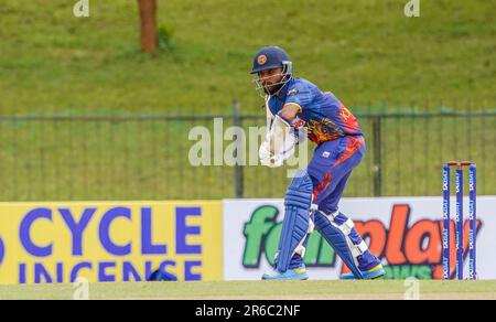 Kusal Mendis Batting Action zu Afghanistan gegen Sri Lanka ODI-Serie Sooriyawewa Stockfoto