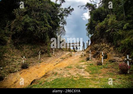 La Unión, Antioquia - Kolumbien - 28. Mai 2022. Ort des Chapecoense-Flugzeugabsturzes, 71 Menschen starben und 6 überlebten Stockfoto