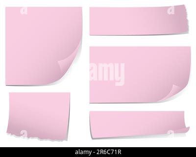 Haftnotizen. Bitte sehen Sie in meinem Portfolio nach weiteren Abbildungen von Schreibwaren. Stock Vektor