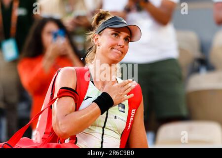 Paris, Frankreich. 8. Juni 2023. Tennisspielerin Beatriz Haddad Maia (Brasilien) beim French Open Grand Slam Tennis Turnier 2023 in Roland Garros, Paris, Frankreich. Frank Molter/Alamy Live-Nachrichten Stockfoto