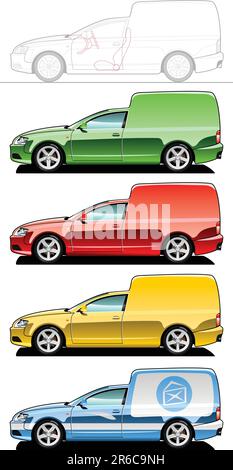 Van - Teil meiner Kollektionen von Auto-Karosserie-Style. Nur einfache Verläufe - kein Verlaufsgitter Stock Vektor