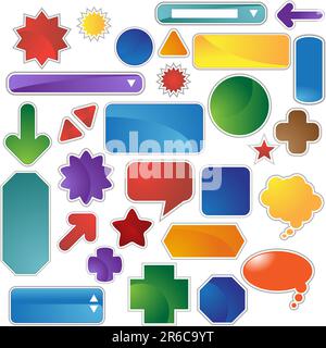Satz von mehreren Web-Beschriftungen und Symbole. Stock Vektor