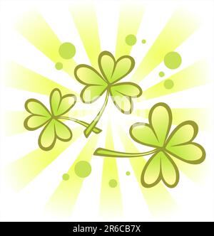 Gestreifter Hintergrund mit Klee für St. Patricks Tag. Stock Vektor