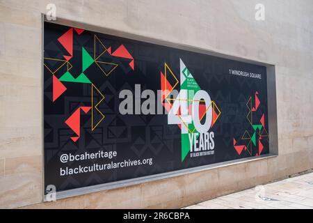 Brixton, London - März 2023: Black Cultural Archives Center am Windrush Square Stockfoto