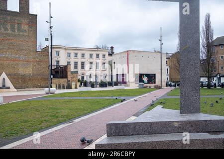 Brixton, London - März 2023: Black Cultural Archives Center am Windrush Square Stockfoto