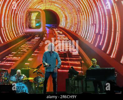 Solvesborg, Schweden, 8. Juni, 2023. Tag 2 Deep Purple (GB) tritt beim Sweden Rock Festival auf. Ian Paice - Drums Ian Gillan - Vocals Credit: Peo Mšller/Alamy Live News Stockfoto