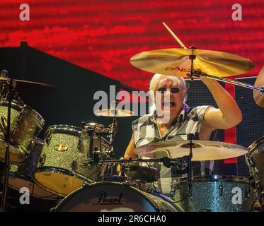 Solvesborg, Schweden, 8. Juni, 2023. Tag 2 Deep Purple (GB) tritt beim Sweden Rock Festival auf. Ian Paice- Drums Credit: Peo Mšller/Alamy Live News Stockfoto