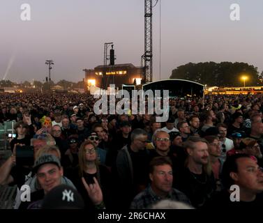 Solvesborg, Schweden, 8. Juni, 2023. Tag 2 Audienz bei Auftritten von Deep Purple (GB) beim Sweden Rock Festival. Kredit: Peo Mšller/Alamy Live News Stockfoto