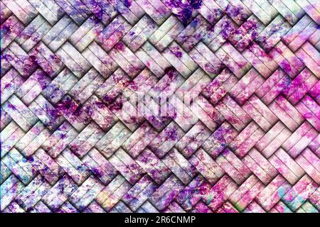 Farbenfroher gewebter Hintergrund, 3D-Illustration. Stockfoto