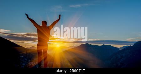 Sonnengruß für den neuen Tag Stockfoto